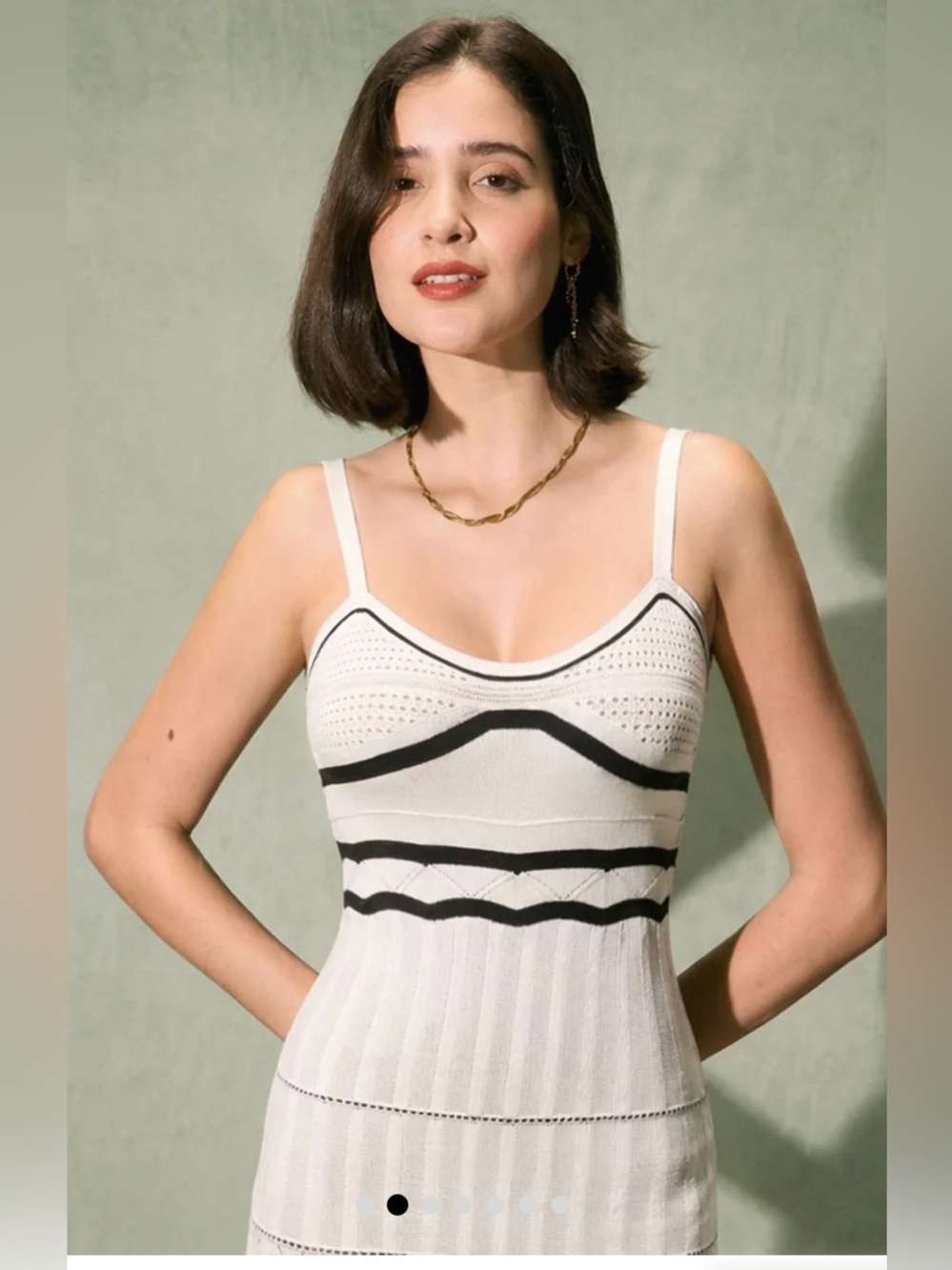 NWT TFY Collection Boho Contrast Multi-Textured Knit Maxi Slip Dress - Picture 3 of 7